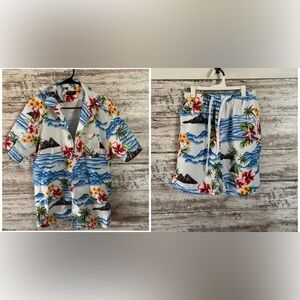 Tropical Hawaiian Floral Print Set